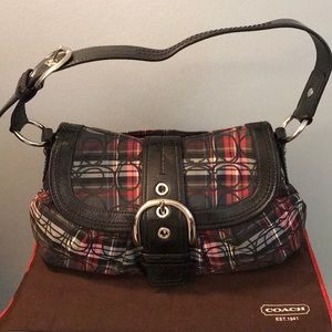 Coach Tartan Plaid Patten Leather/Fabric Bag